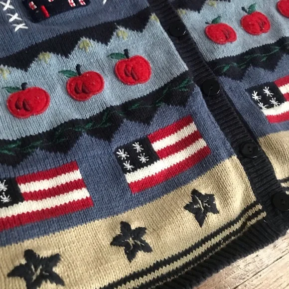 SOLD vintage Teacher sweater vest cardigan L M 90s academia - Picture 3 of 5